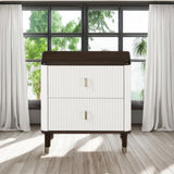Carena - Nightstand With USB - White & Brown