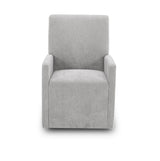 Escape - Silla de comedor tapizada con ruedas - Mirage Mist