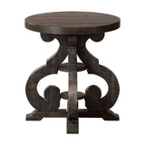 Stone - End Table With PU Base - Dark Walnut