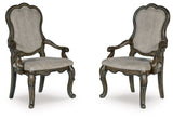 Maylee - Dining Upholstered Arm Chair (Set of 2) - Dark Brown