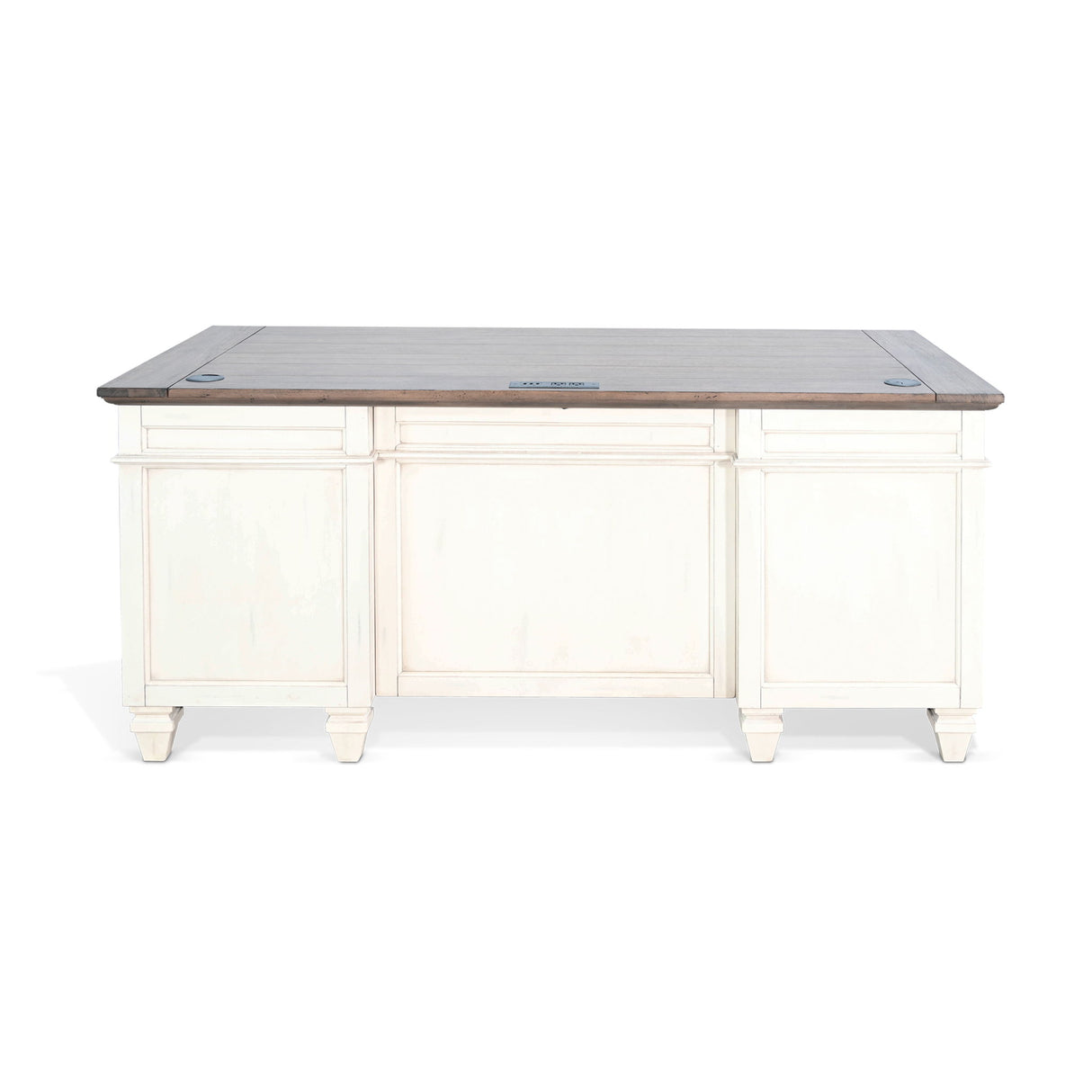 Carriage House - Desk - White / Dark Brown
