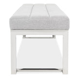 Signature Beds & Benches - Tulip Accent Bench - Gray / Chrome