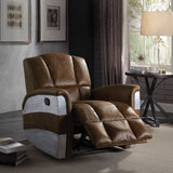 Brancaster - Sillón Reclinable - Piel de Grano Superior Marrón Retro y Aluminio