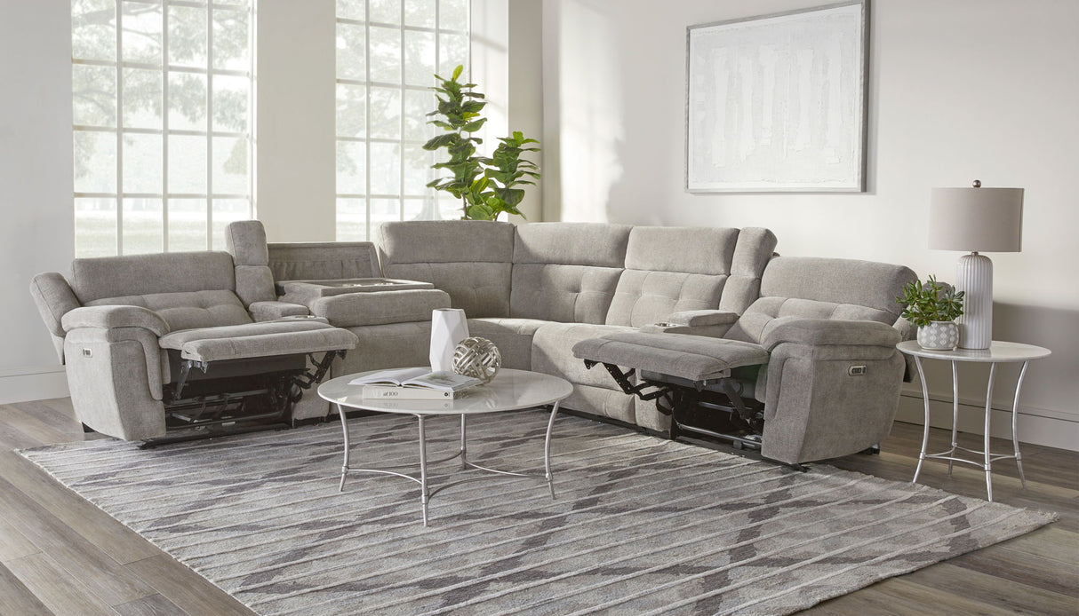 Richland - Seccional reclinable modular eléctrico con reposacabezas eléctricos ajustables