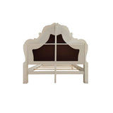 Dresden - Cama tapizada Queen - Acabado blanco hueso