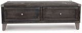Todoe - Lift Top Cocktail Table - Dark Gray
