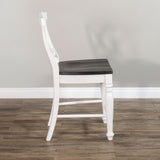 Carriage House - Crossback Barstool - White / Dark Brown