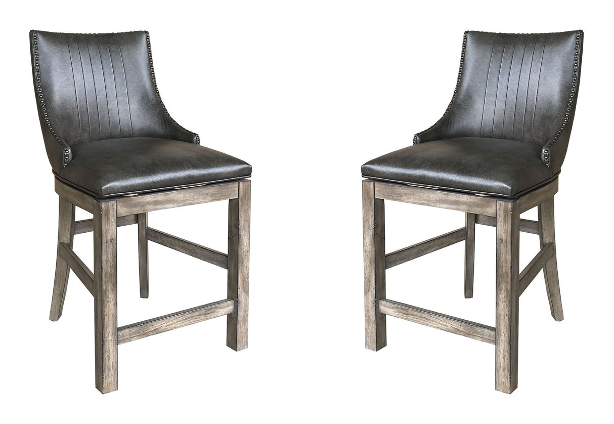 Lodge Dining - Swivel Counter Sling Chair (Set of 2) - Siltstone