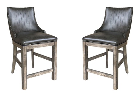 Lodge Dining - Swivel Counter Sling Chair (Set of 2) - Siltstone