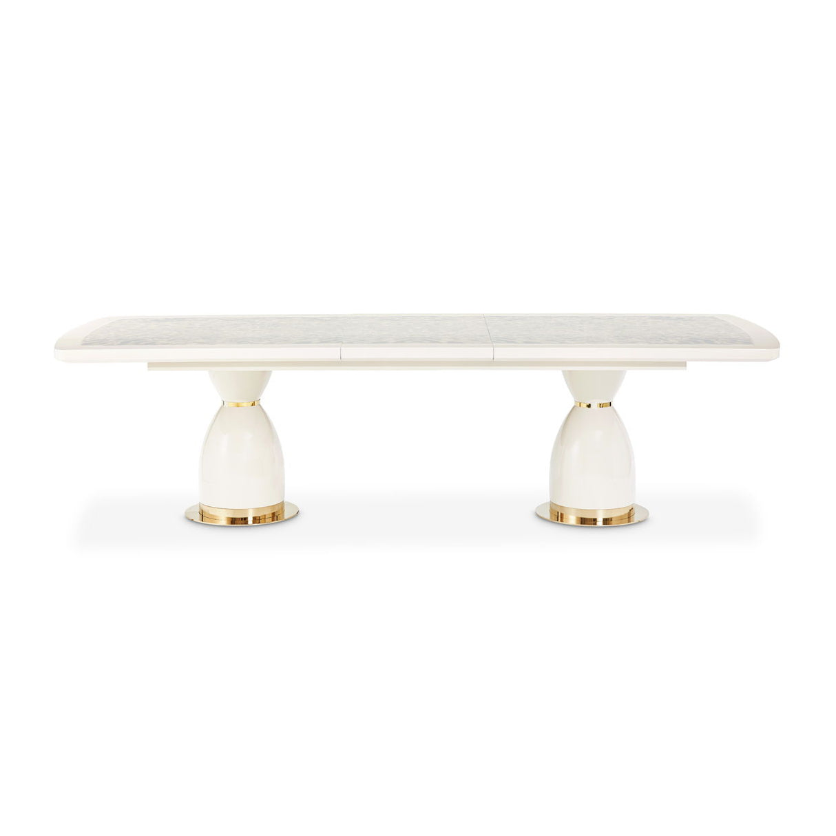 Lisbon - Double Pedestal Dining Table - Silken Matte Cream
