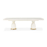 Lisbon - Double Pedestal Dining Table - Silken Matte Cream