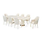 Lisbon - Double Pedestal Dining Table - Silken Matte Cream