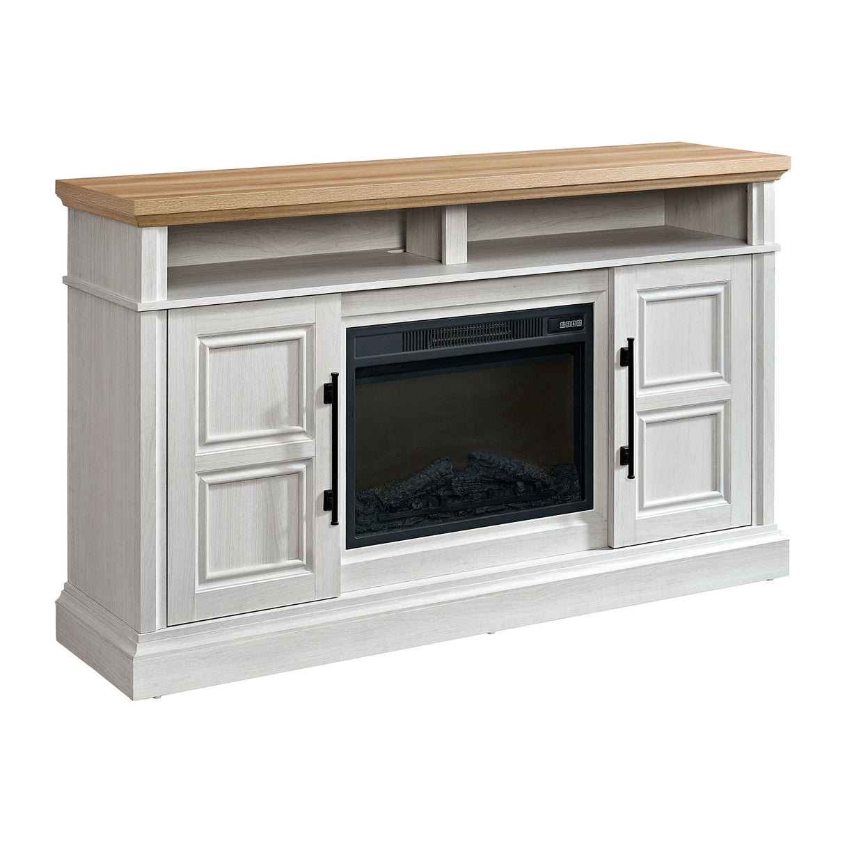 Villa - Consola con inserto de chimenea de 23" - Blanco y natural