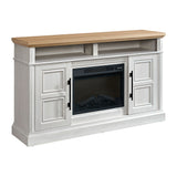 Villa - Consola con inserto de chimenea de 23" - Blanco y natural