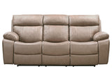 Sofá reclinable manual Theon con mesa abatible - Stokes Toffee