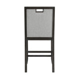 Elodie - Silla alta de tela para barra (juego de 2) - Carbón / Gris
