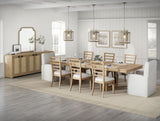 Escape - Mesa de comedor extensible - Roble natural barnizado / Detalles de metal negro