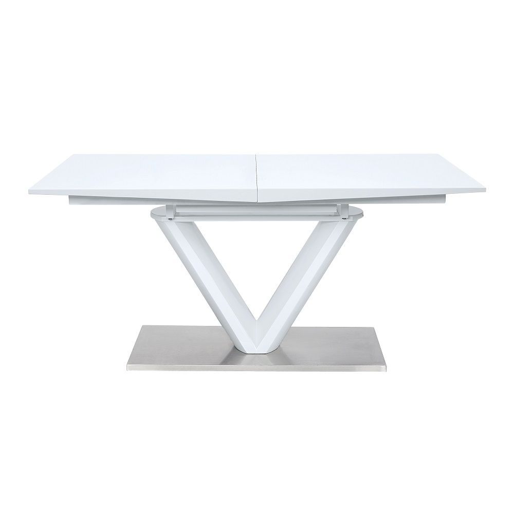 Gallegos - Mesa de comedor con extensión - Blanco Brillante