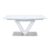 Gallegos - Mesa de comedor con extensión - Blanco Brillante
