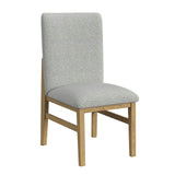 Portland - Silla de comedor con respaldo cuadrado (juego de 2) - Natural / Gris