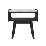 Lanette - End Table With White Marble Top - Black