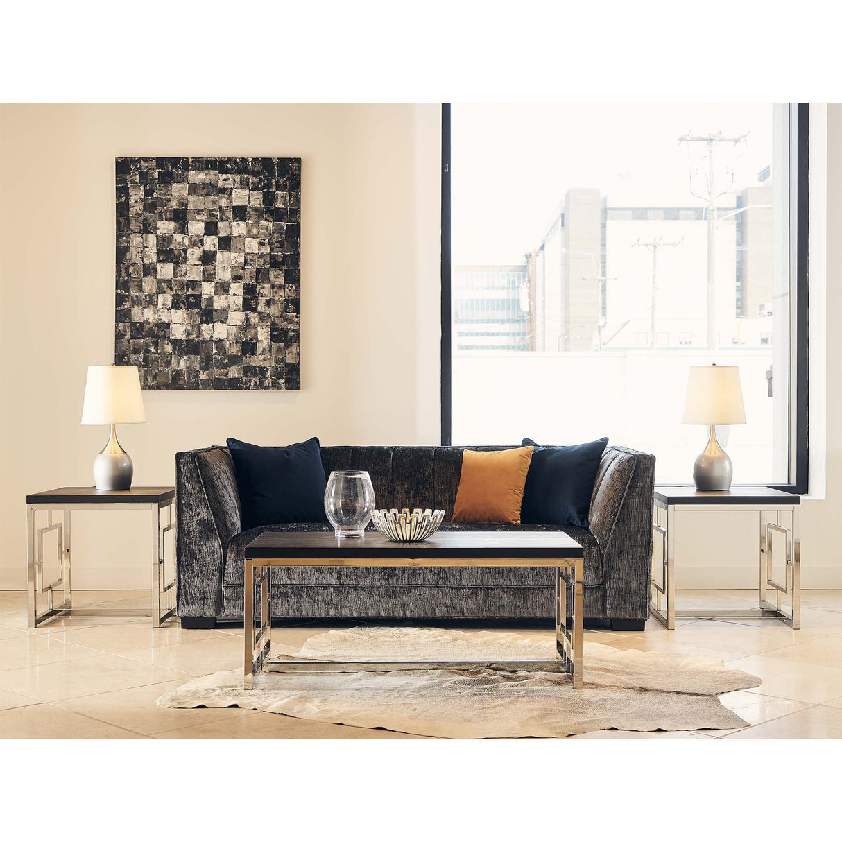 Ezra - 24" End Table - Chrome