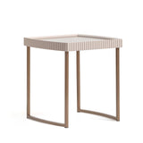 Lisbon - Side Table - Silken Cream / Bronze