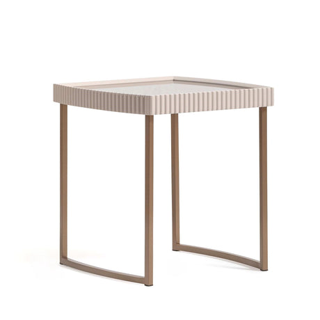 Lisbon - Side Table - Silken Cream / Bronze