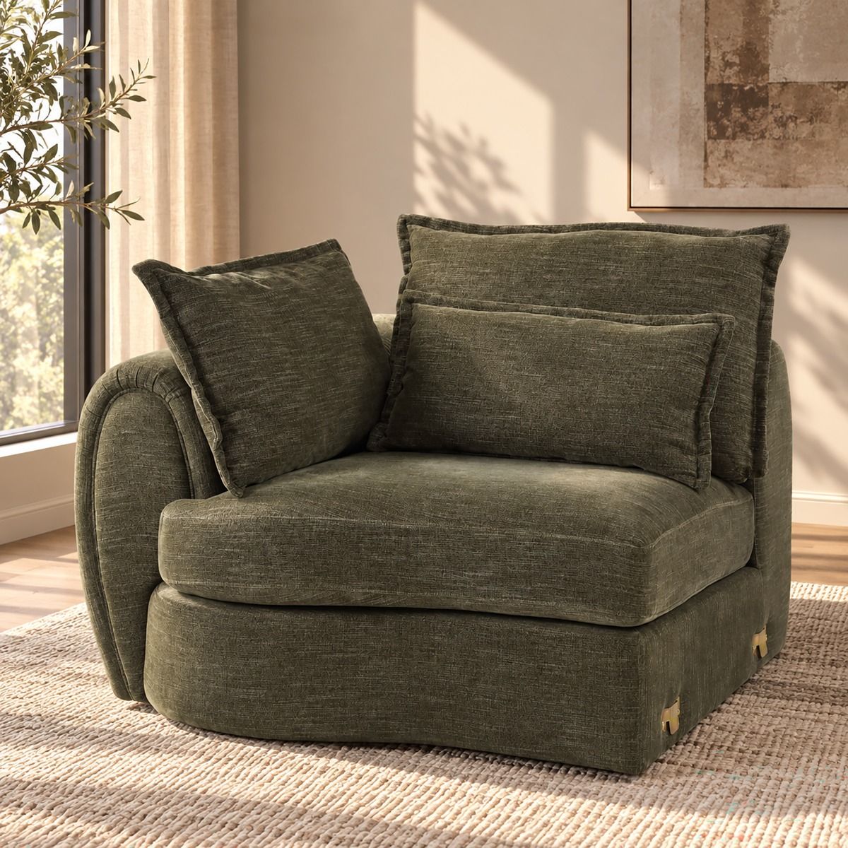 Leighton - Modular Arm Chair With 3 Pillows