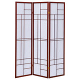Katerina - 3-Panel Room Divider Folding Shoji Screen - Cherry