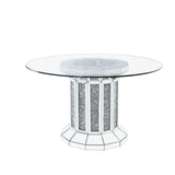 Noralie - Mesa de Comedor - Espejo y Diamantes de Imitación - Madera - 30"