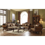 Jardena - Sofa With 6 Pillows (Same Lv01591) - Pattern Fabric & Cherry Oak