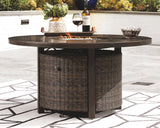 Paradise Trail - 5 Pc. - Conversation Set with 4 Swivel Lounge Chairs - Medium Brown