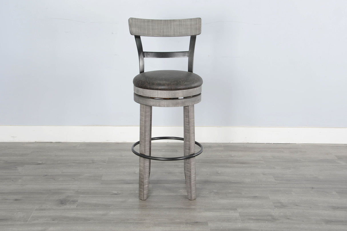 Alpine - Taburete giratorio de bar, asiento acolchado (juego de 2) - Gris
