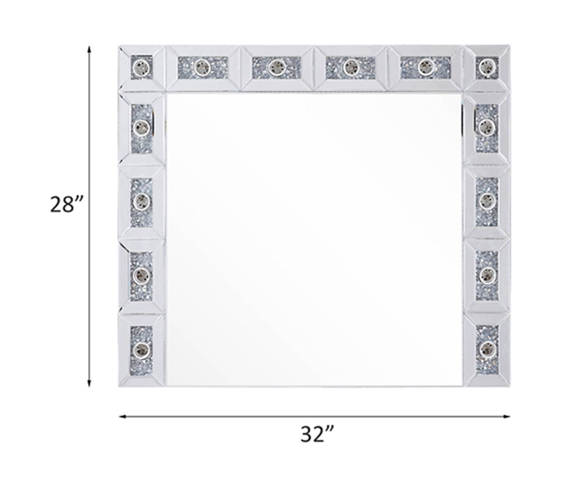 Noralie - Decoración de pared - Espejo y diamantes de imitación - 28"