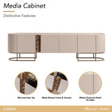 Lisboa - Mueble para TV - Crema sedoso / Bronce