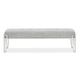 Bancos y Camas Signature - Banco decorativo de terciopelo rosa - Gris / Cromo