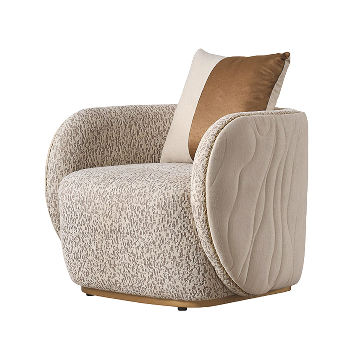 Gineverra - Accent Chair - Biscotti / Ivory Gold