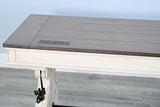 Pasadena - Desk With Power Strip - Buckskin / Marble White