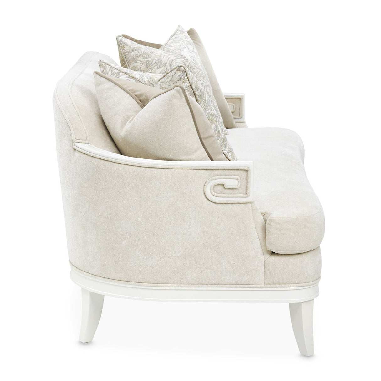 La Marisia - Chenille Loveseat - Tranquil / Creamy Pearl