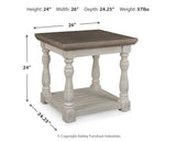 Havalance - Mesa auxiliar rectangular - Gris / Blanco