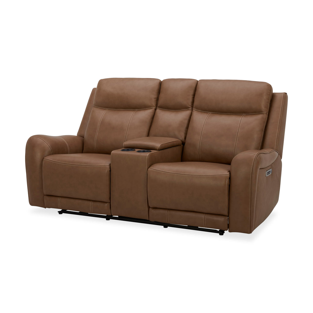 Haywood - Power Reclining Console Loveseat - Butternut
