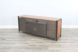 63" Media Console With Electric Fireplace - Antique Brown