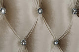 Sorina - Loveseat With 5 Pillows - Velvet, Fabric & Antique Gold