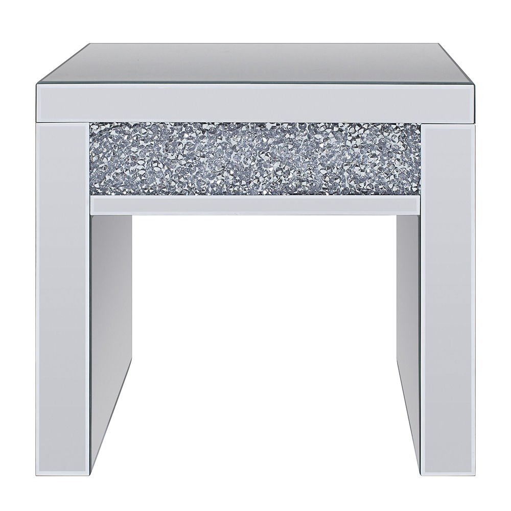 Noralie - Mesa auxiliar - Espejo y diamantes de imitación - 23"