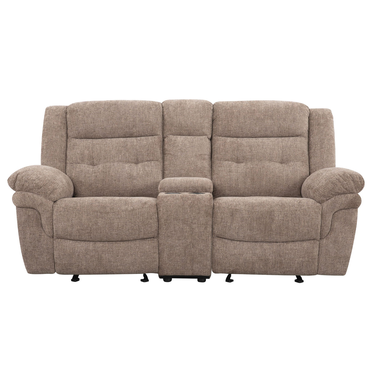 Sydney - Manual Recliner Console Loveseat - Brown