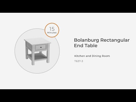 Bolanburg - Mesa auxiliar rectangular - Blanco / Marrón / Beige