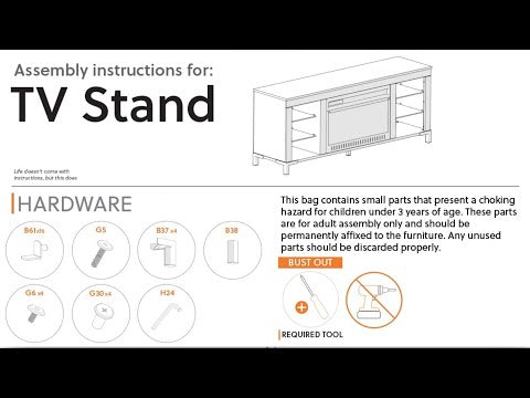 Cayberry - TV Stand With Fireplace - Black