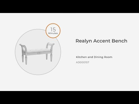 Realyn - Banco decorativo - Blanco envejecido