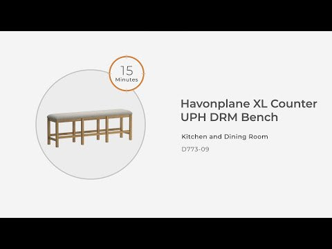 Havonplane - Banco de comedor tapizado de altura de mostrador XL - Marrón